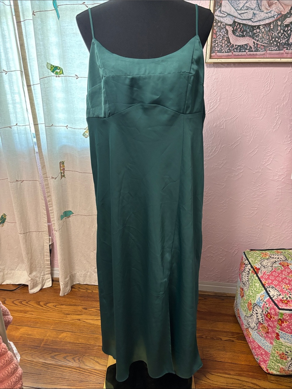 a new day Emerald Green Satin Maxi Slip Dress